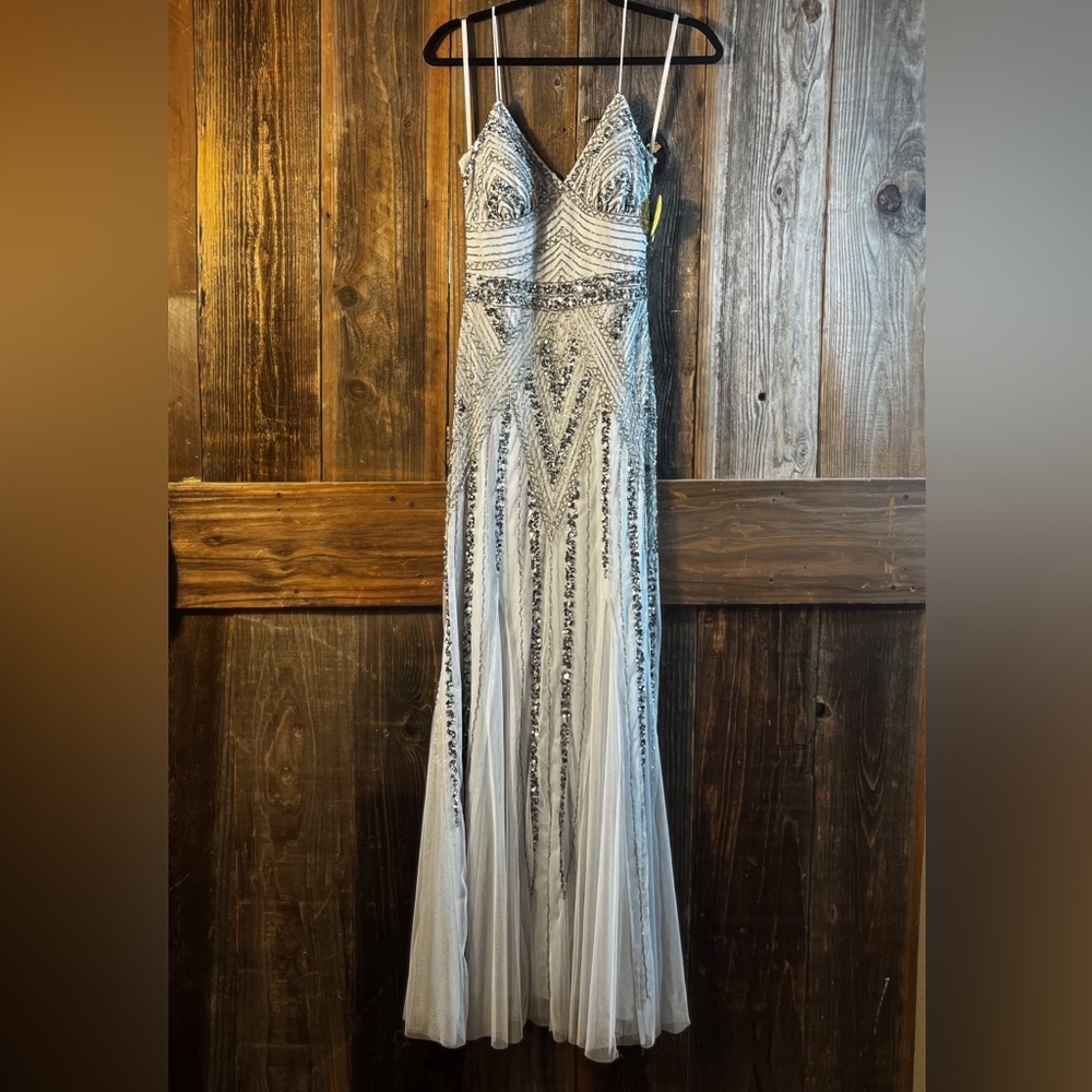 New Light Blue Beaded Gown